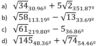 Sumas y restas de números complejos en forma polar - 8